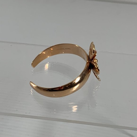 Michael Kors Open Cuff Bracelet Flower Power Rose Gold Stainless Steel - Picture 5 of 8